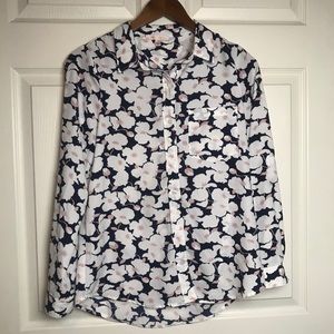 Skies are blue button down floral shirt